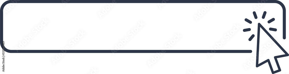 Fototapete Click cursor blank button icon. Png hand pointer clicking banner. Click cursor single button with hand pointer clicking.