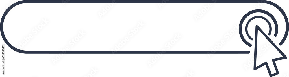 Fototapete Click cursor blank button icon. Png hand pointer clicking banner. Click cursor single button with hand pointer clicking.