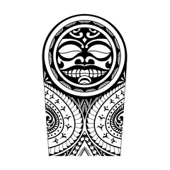 Wrap around arm polynesian tattoo design. Pattern aboriginal samoan.