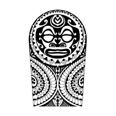 Wrap around arm polynesian tattoo design. Pattern aboriginal samoan.