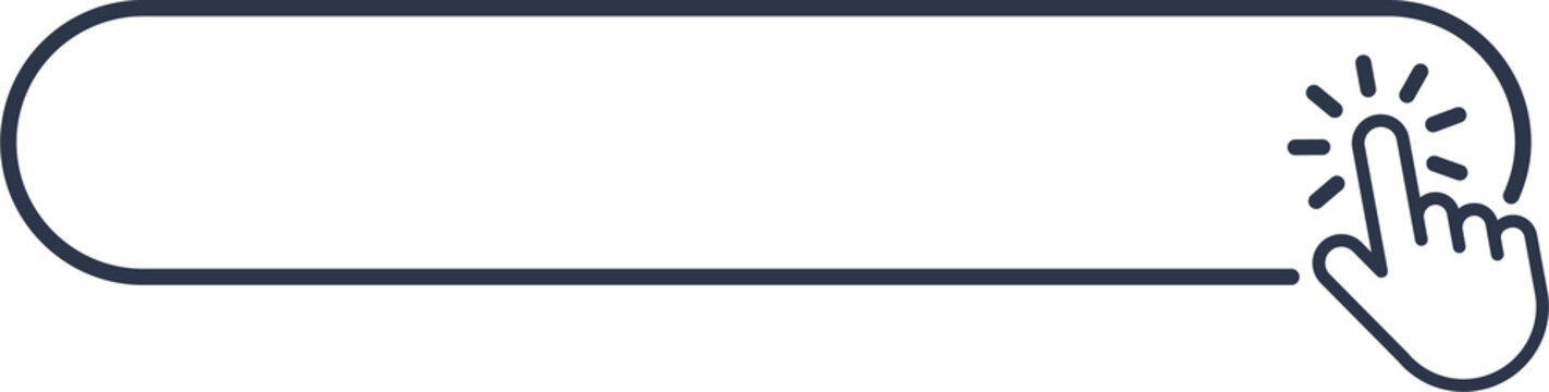 Click cursor blank button icon. Png hand pointer clicking banner. Click cursor single button with hand pointer clicking.