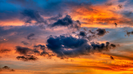 Fototapeta na wymiar Clouds Colorful Sunset Surreal Fantasy Sky Cloudscape