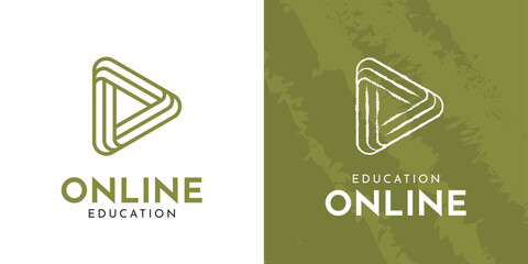 Logo online education, webinar, school