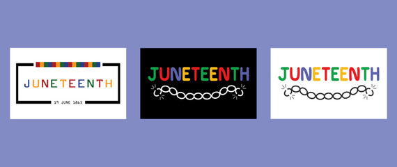 square four colors with caption for juneteenth