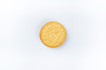 Round cookie on white background