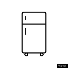Refrigerator vector icon in line style design for website design, app, UI, isolated on white background. Frige symbol vector. Editable stroke. Vector illustration.