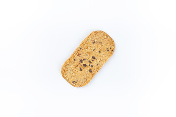 Handmade chocolate cookie on white background