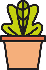 tree in plant pot icon illustration