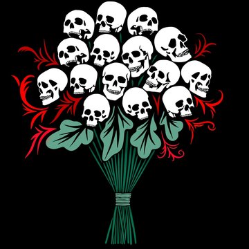 bouquet of skulls