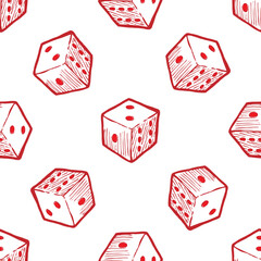 gambling dice vector seamless pattern