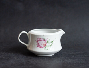 Vintage porcelain cream jug - saucer 