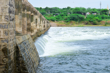 River bridges and flowing water, river and beautiful nature