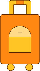 orange luggage and travel bag icon illustration