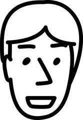 Laughing man avatar. Hand drawn sketchnote face