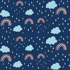 Cute rainbow seamless pattern design illustration printable for kids fabric