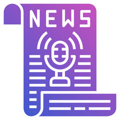 News Podcast flat gradient icon. Can be used for digital product, presentation, print design and more.