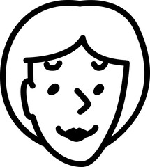 Smiling woman avatar. Hand drawn sketchnote face