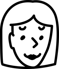 Smiling woman avatar. Hand drawn sketchnote face