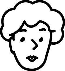 Woman avatar. Hand drawn sketchnote face