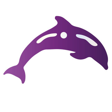 recommend clip art: Underwater animal dolphin silhouette gradient style
