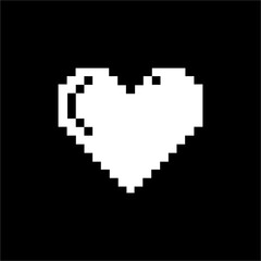Heart-Shaped. Love Icon Symbol for Pictogram, App, Website, Logo or Graphic Design Element. Pixel Art Style Illustration. Vector Illustration