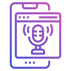 Smartphone Application Podcast line gradient icon. Can be used for digital product, presentation, print design and more.