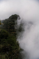 Fanjingshan, Mount Fanjing Nature Reserve - Sacred Mountain of Chinese Buddhism in Guizhou Province, China. UNESCO World Heritage List - China National Parks, Summit View, Sea of Clouds and forest