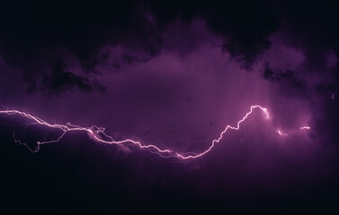 lightning bolt in the dark sky