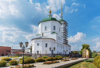 Holy Trinity Cathedral in Krasnoufimsk (Ural, Russia) in summer. T