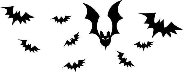 Silhouette of Flying Bats