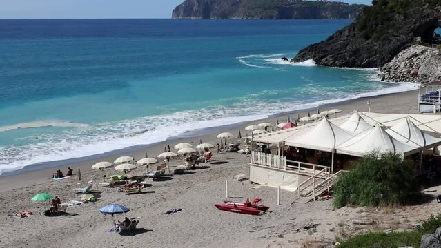 Marina di Camerota - Panoramica della spiaggia del Lido Trettre da Via Mingardo