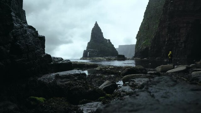 Duncansby Scotland with dramatic clouds
