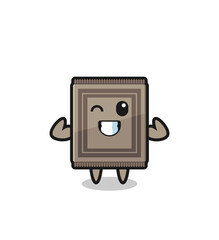 the muscular carpet character is posing showing his muscles