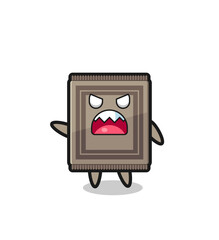 cute carpet cartoon in a very angry pose
