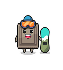 Illustration of carpet character with snowboarding style