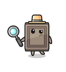 carpet detective character is analyzing a case