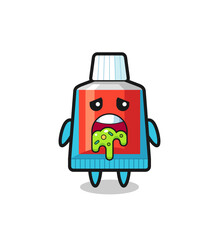 the cute toothpaste character with puke