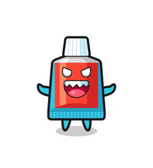 illustration of evil toothpaste mascot character