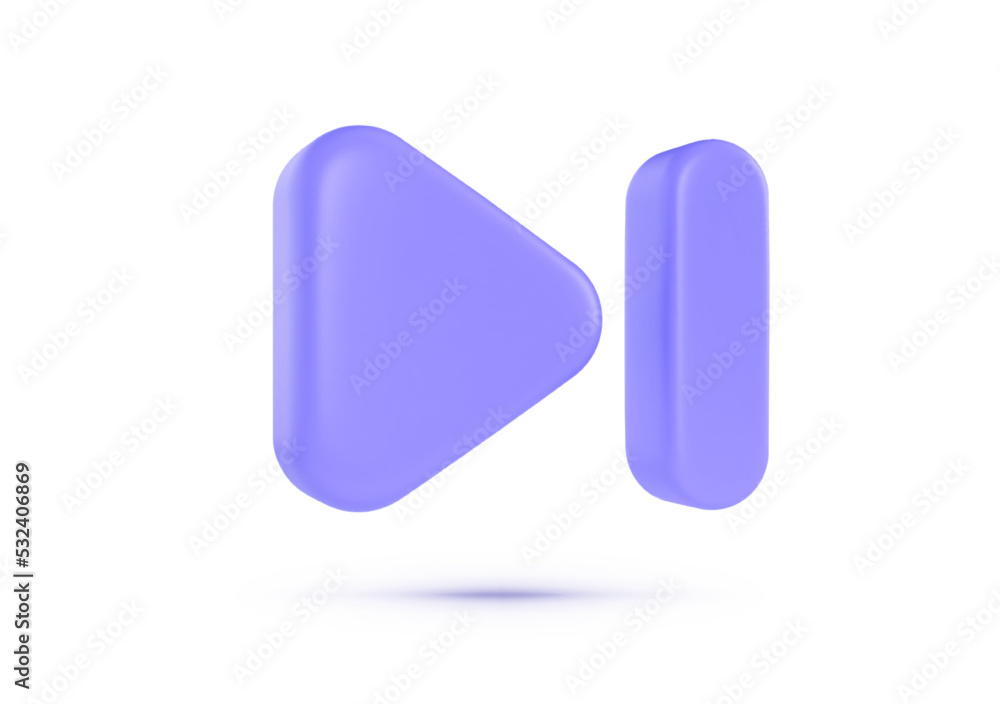 Poster skip 3d in modern style. skip to the end, next, music player button. arrow 3d vector icon. website b