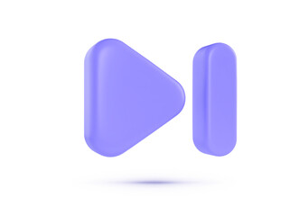 Skip 3d in modern style. Skip to the end, next, music player button. Arrow 3d vector icon. Website banner. Vector illustration element