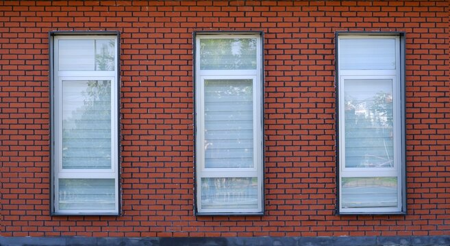 brick wall and windows. frame, facede