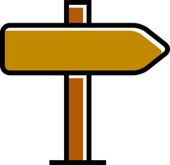 wooden street signpost and signage icon illustration