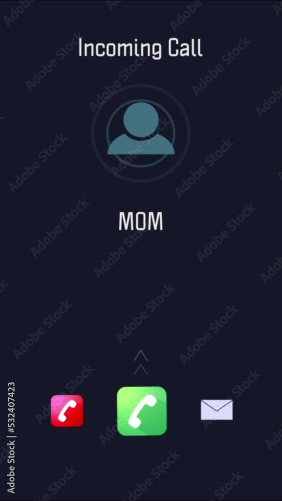 Poster Phone call, screen and contact with digital, communication app or 5g networking with icon or sign. Calling, mom and mobile smartphone technology with a logo design for android user with ai smart tech