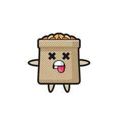 character of the cute wheat sack with dead pose