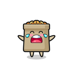 the illustration of crying wheat sack cute baby