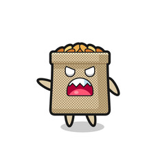 cute wheat sack cartoon in a very angry pose