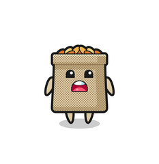 wheat sack illustration with apologizing expression, saying I am sorry