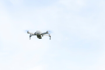 Fototapeta premium treatment of agricultural fields with unmanned quadcopters