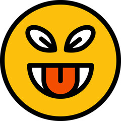 Fototapeta premium funny and cheeky face emoticon illustration