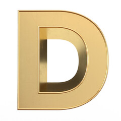 Gold 3d letter D